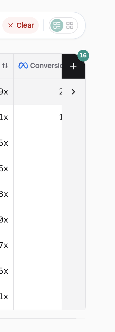 Before: Default columns