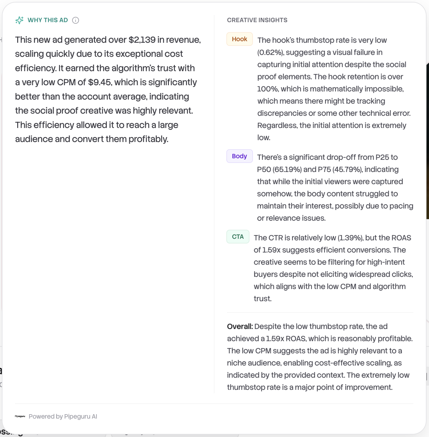 Creative Report example